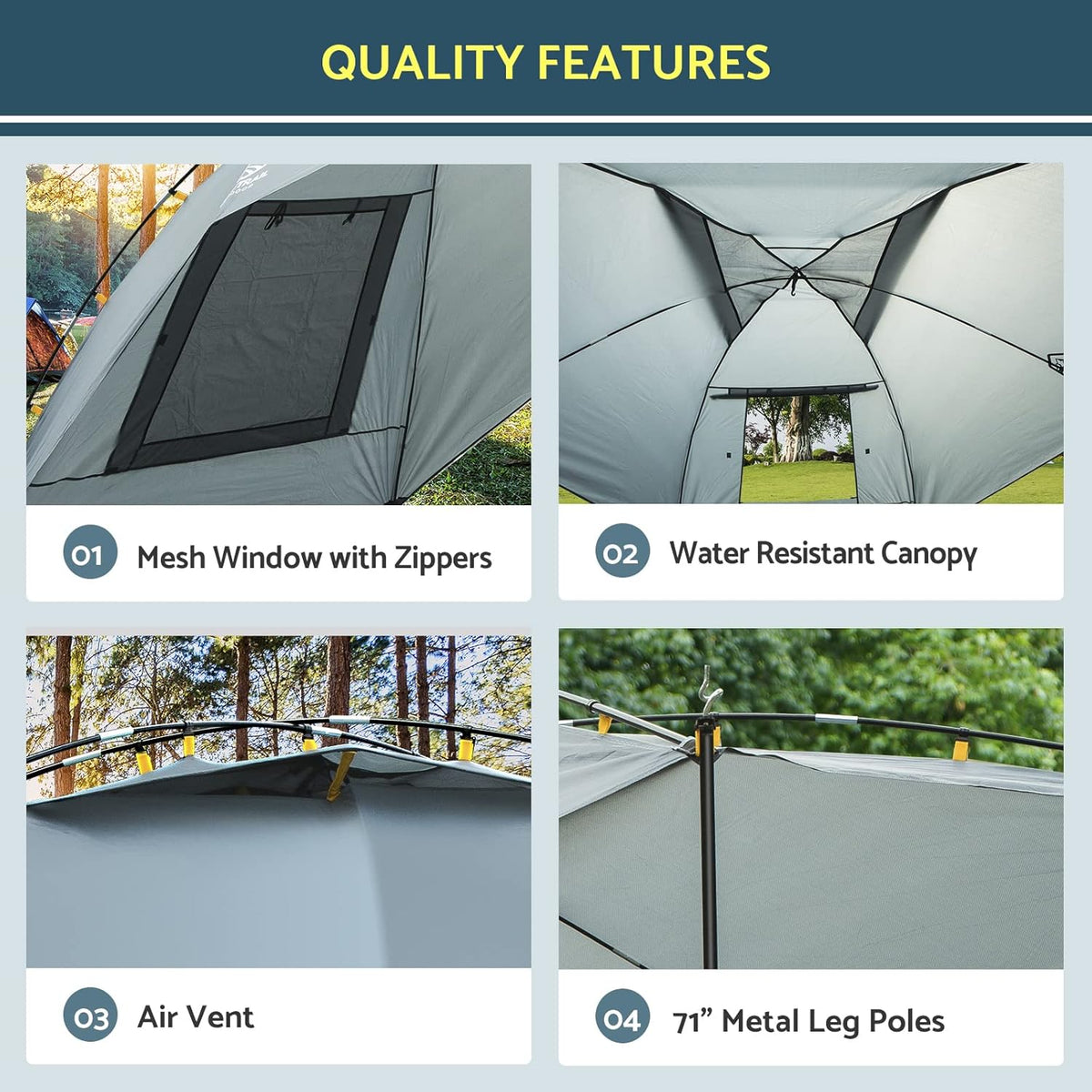 Grey Extra Large Car Canopy Sun Shelter with Side-Wall A96967