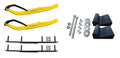 Yellow XT Snowmobile Skis with 6" Round Bars Complete Kit H404