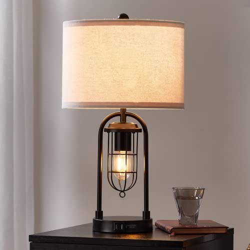 21'' Table Lamps Set of 2 with Night Light and USB Port J125