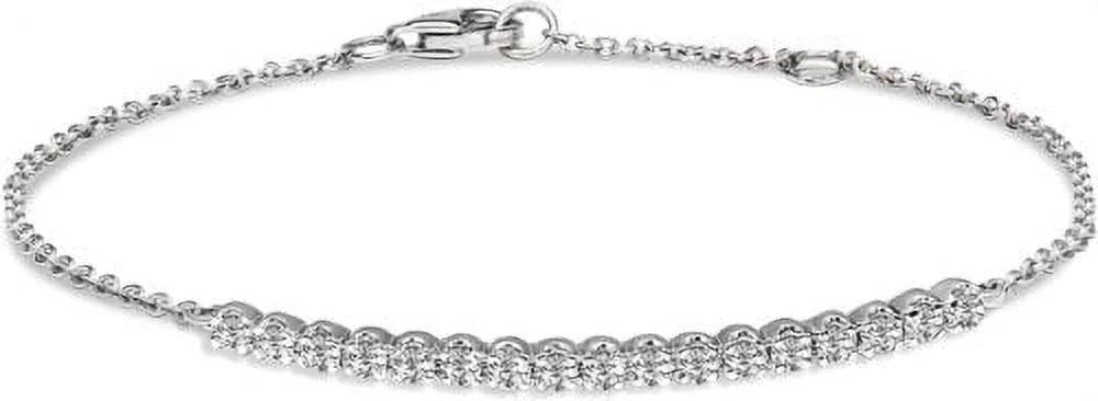14K White Gold Chain Bracelet D1299