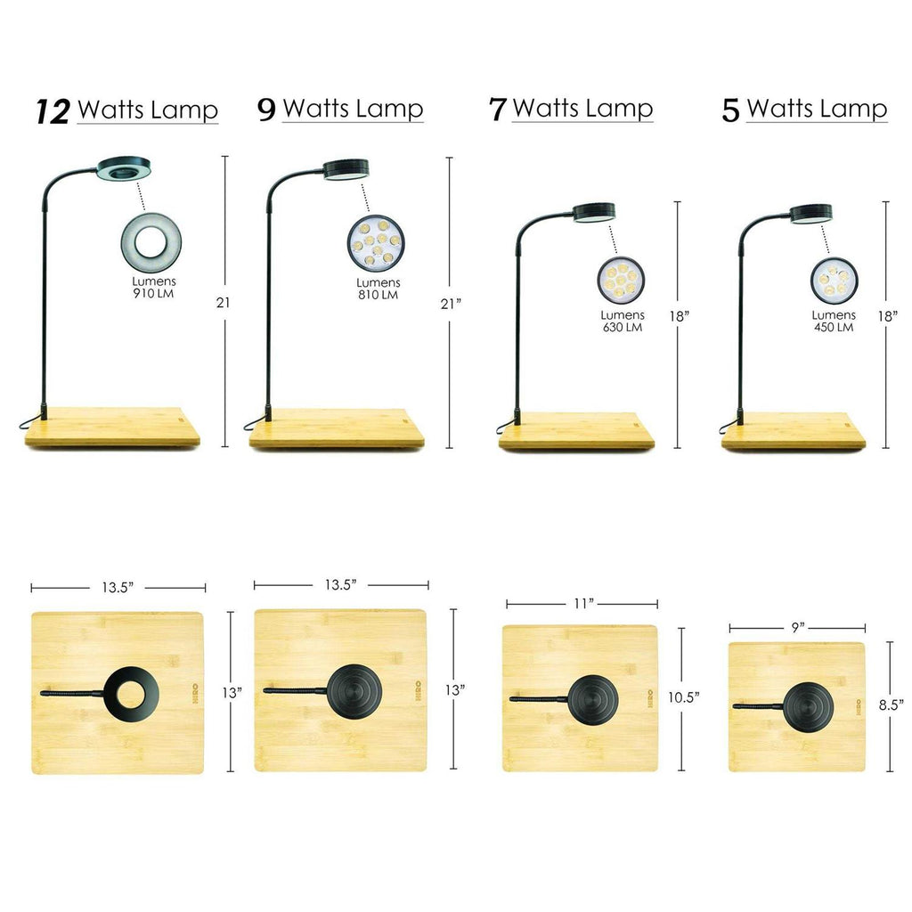 Full Spectrum LED Light with Bamboo Board Aquarium Nano Tank V372065