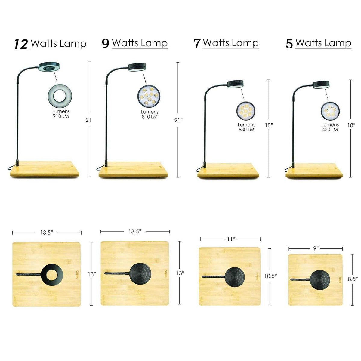 Full Spectrum LED Light with Bamboo Board Aquarium Nano Tank V372065