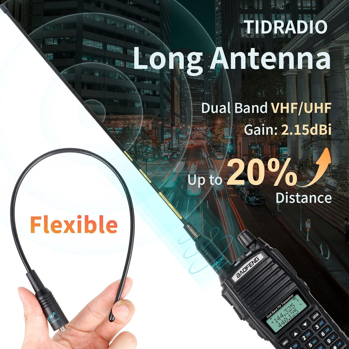 UV-82 High Power Portable 2 Way Radio with Extra 2800mAh Battery Full Kits (1 Pack-Black) P247006