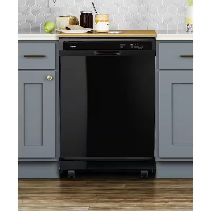 Black Front Control Heavy-Duty Portable Dishwasher with 12-Place Settings Q795608