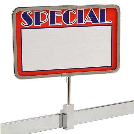 5 Pack Chrome Rectangular Sign Holder 10.4 inch H J647229