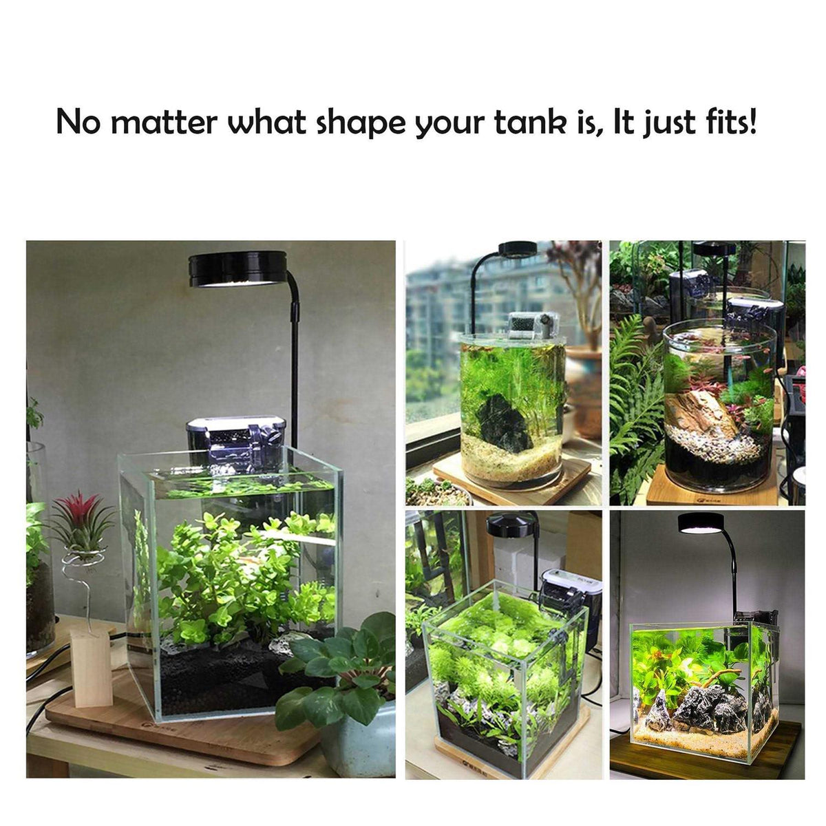 Full Spectrum LED Light with Bamboo Board Aquarium Nano Tank V372065