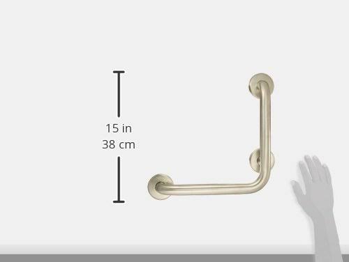 Silver L-Shaped Bathroom Safety Bar H553